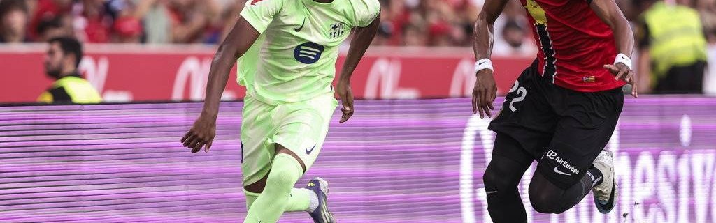 西甲-亚马尔传射拉菲尼亚破门 巴萨3-0九人马洛卡迎开门红